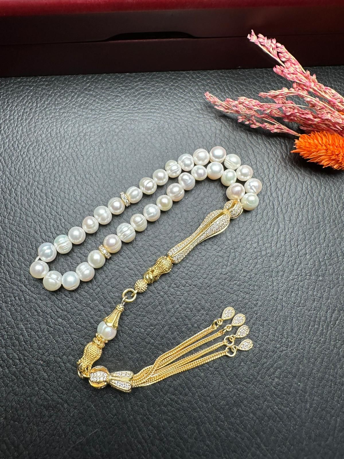 Küre Model Orijnal İnci Doğal Taş Tesbih