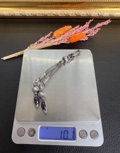 Çiftli Model Mor Renk Taşlı Kazaz Püskül