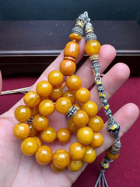 Küre Model Sıkma Kehribar Tesbih