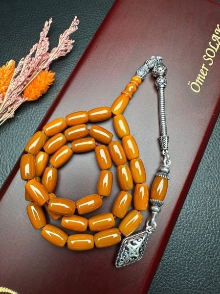 Yakup Kara Fıçı Model Çubuk Sıkma Kehribar Tesbih