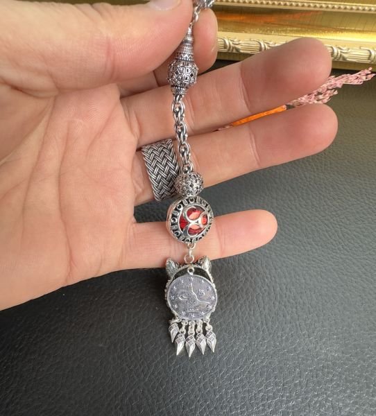 Üç Hilal Kurtlu Model Özel Tasarım Gümüş Püskül