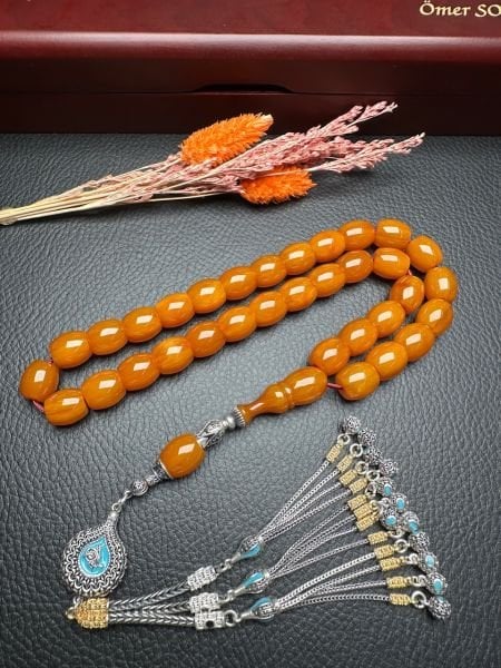 Yakup Kara Fıçı Model Çubuk Sıkma Kehribar Tesbih