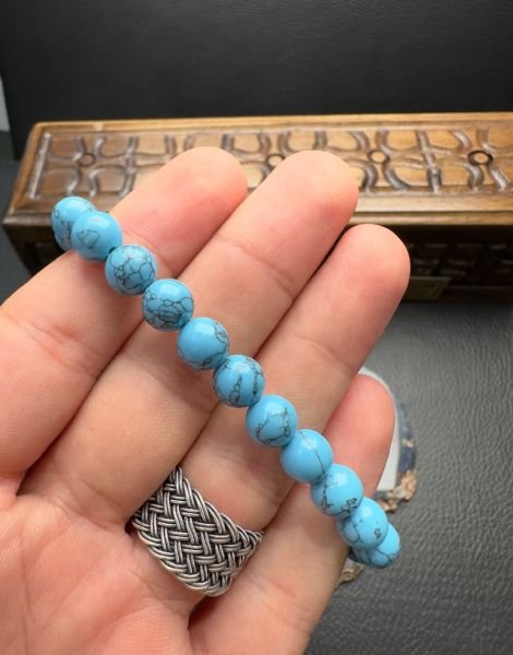 Küre Model Firuze Doğal Taş Bileklik