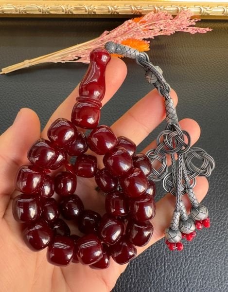 Basık Model Osmanlı Benzetme Sıkma Kehribar Tesbih