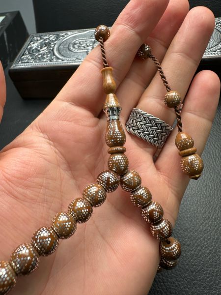 Küre  Model Gümüş İşlemeli Kuka Tesbih