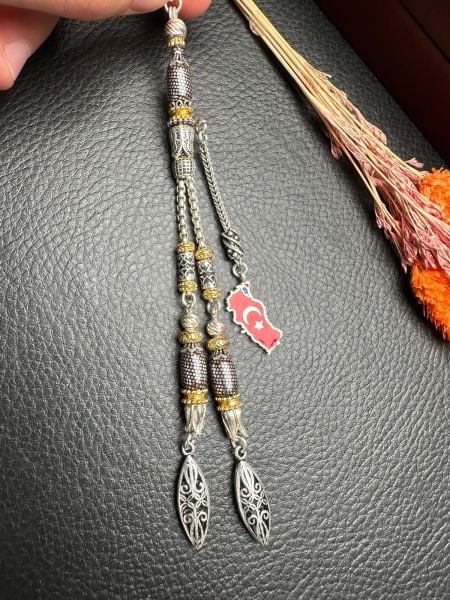 Özel Tasarım Kuka Habbeli Gümüş Püskül