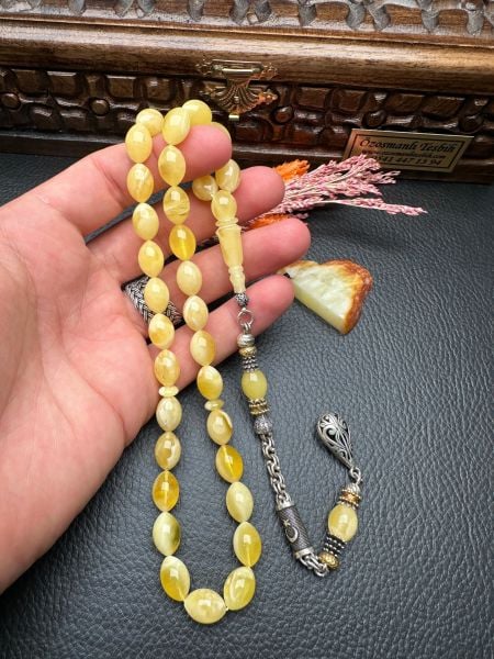 Rus Kaya Beyzi Model Damla Kehribar Tesbih