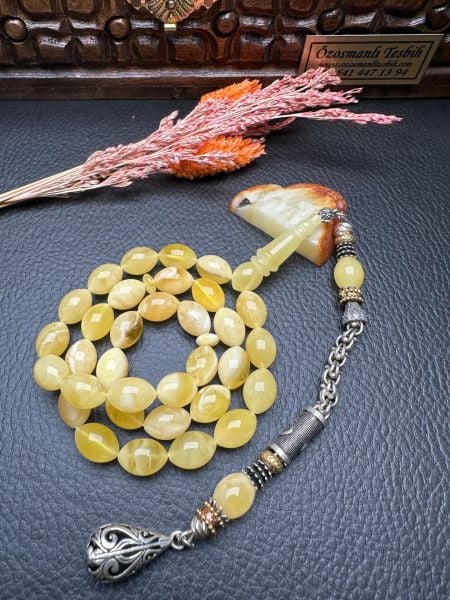 Rus Kaya Beyzi Model Damla Kehribar Tesbih