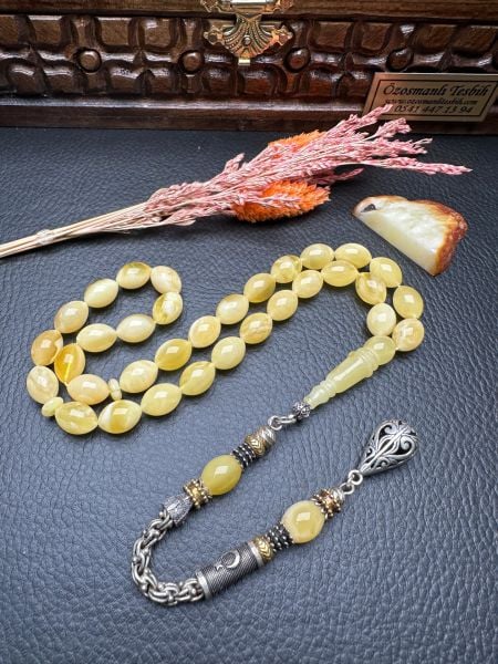 Rus Kaya Beyzi Model Damla Kehribar Tesbih