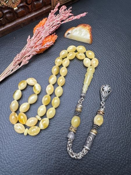 Rus Kaya Beyzi Model Damla Kehribar Tesbih