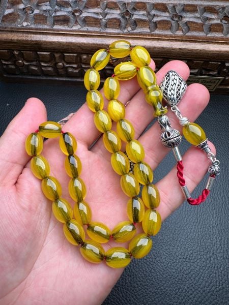 Yakup Kara Usta İşi Çubuk Sıkma Kehribar Tesbih