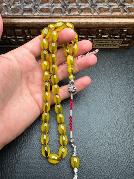 Yakup Kara Usta İşi Çubuk Sıkma Kehribar Tesbih