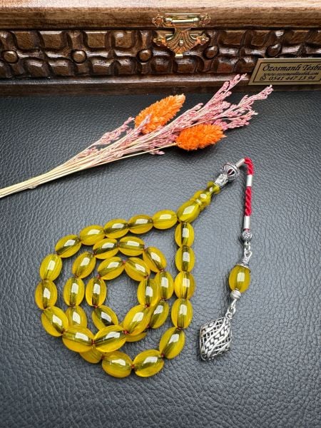 Yakup Kara Usta İşi Çubuk Sıkma Kehribar Tesbih