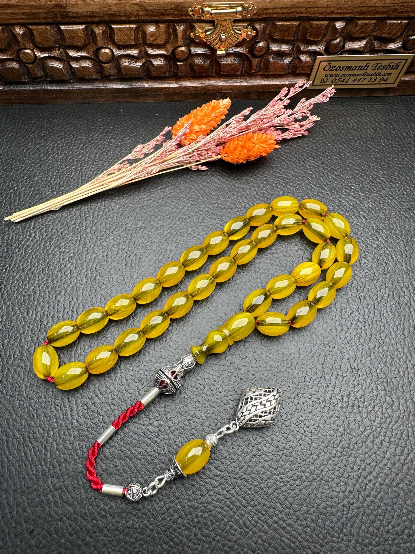 Yakup Kara Usta İşi Çubuk Sıkma Kehribar Tesbih