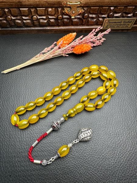 Yakup Kara Usta İşi Çubuk Sıkma Kehribar Tesbih