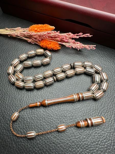 Kapsül Model Gümüş Yarma Yılan Ağacı Tesbih