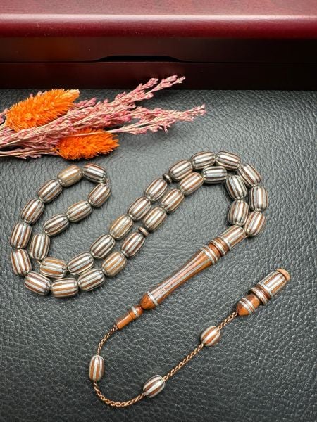 Kapsül Model Gümüş Yarma Yılan Ağacı Tesbih