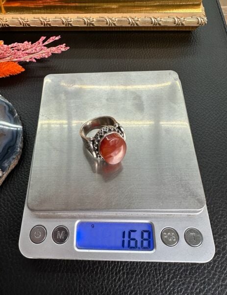 Özel Tasarım Akik Taşlı 925 Ayar Gümüş Erkek Yüzük
