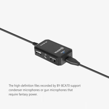 Boya BY-BCA70 48V Phantom Mobil XLR Mikrofon Kablo