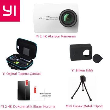 Yi 4K Aksiyon Kamera Bundle Set 3, Orjinal 2 Yıl Düstüribütör Garantili