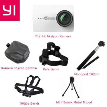 Yi 4K Aksiyon Kamera Bundle Set 2, Orjinal Distüribütör Garantili