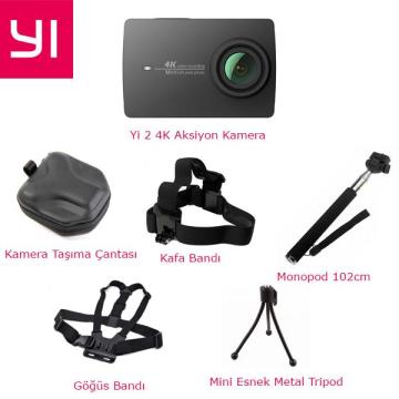 Yi 4K Aksiyon Kamera Bundle Set 2, Orjinal Distüribütör Garantili