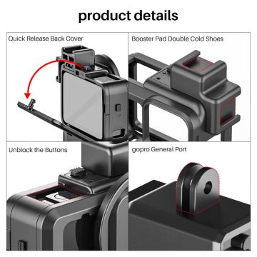 Ulanzi G9-4 Gopro Hero 9 Vlog Case Plastik Çerçeve