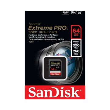 Sandisk Extreme Pro 64GB 300mb/s SDXC Hafıza Kartı