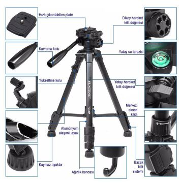 Yunteng VCT-668 Tripod Hidrolik Kafa