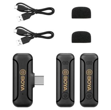 Boya BY-WM3T2-U2 İkili Kablosuz Yaka Mikrofonu - Type-C