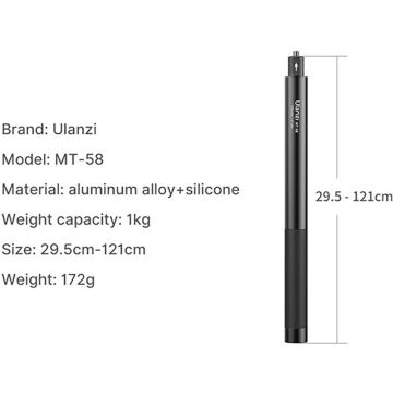 Ulanzi MT-58 Aksiyon Kamerası Uzatılabilir Selfie Çubuğu