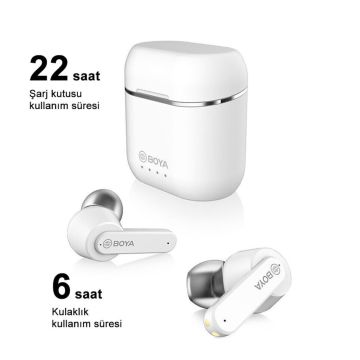 Boya BY-AP4 Kablosuz Bluetooth Kulaklık Beyaz