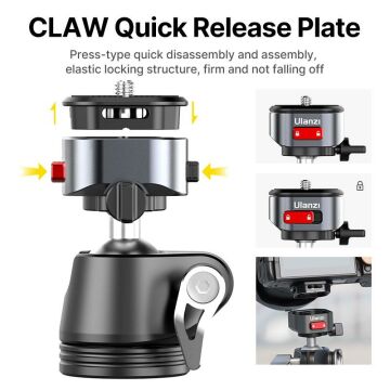 Ulanzi EH13 360° Ball Head Alüminyum Tripod Kafası