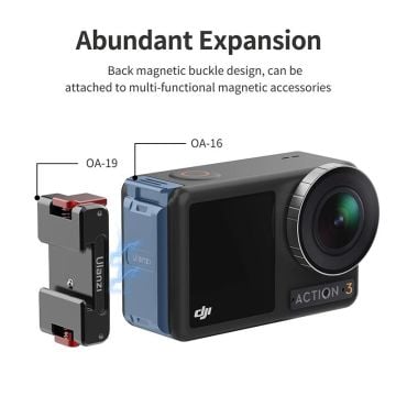 Ulanzi OA-16 DJI Osmo Action 3 için Manyetik Pil Kapağı