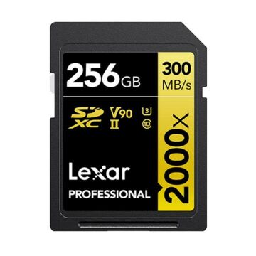 Lexar Professional 256GB 2000X 300 MB/s 8K V90 SDXC Hafıza Kartı