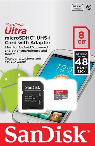 SANDISK Ultra 8GB 48mb/s MicroSDHC Hafıza Kartı