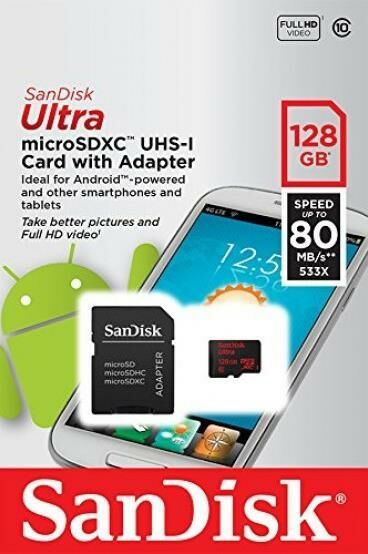 SANDISK Ultra 128GB 80mb/s MicroSDXC Hafıza Kartı