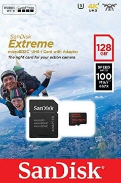 Sandisk Extreme 128GB 100mb/s MicroSDXC Hafıza Kartı