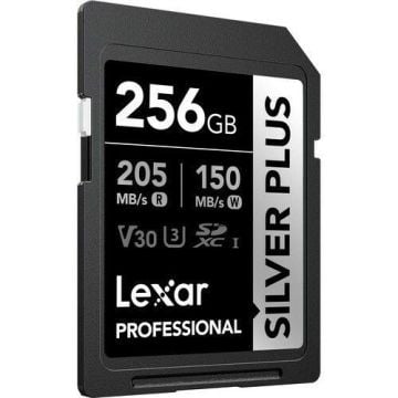 Lexar Professional 256GB 205 MB/s Silver Plus SD Hafıza Kartı