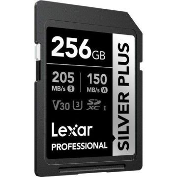 Lexar Professional 256GB 205 MB/s Silver Plus SD Hafıza Kartı