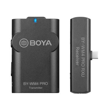 Boya BY-WM4 PRO-K5 Telefon Üzerine Takılan Küçük Alıcılı Kablosuz Yaka Mikrofonu