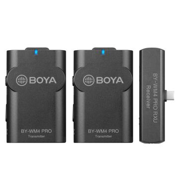 Boya BY-WM4 PRO-K6 Telefon Üzerine Takılan Küçük Alıcılı İkili (2 mikrofonlu) Kablosuz Yaka Mikrofonu