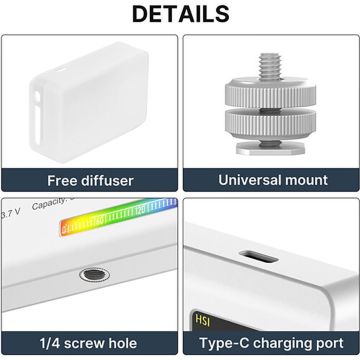 Ulanzi VL120 RGB LED Video Işığı Beyaz