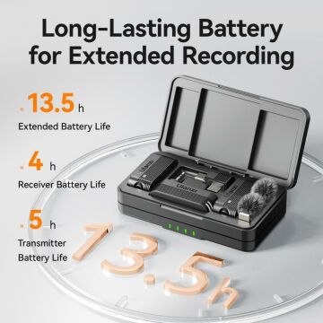 Ulanzi A100 İkili Kablosuz Yaka Mikrofonu (Type-C ve 3.5mm TRS)