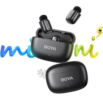 BOYA Mini Wireless Yaka Mikrofonu - Siyah