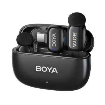 BOYA Mini Wireless Yaka Mikrofonu - Siyah