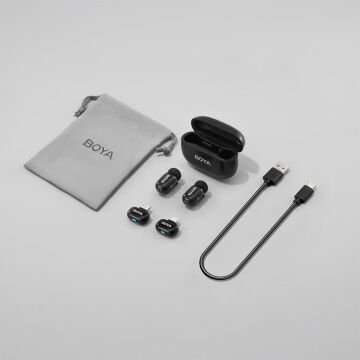BOYA Mini Wireless Yaka Mikrofonu - Siyah