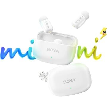 BOYA Mini Wireless Yaka Mikrofonu - Beyaz