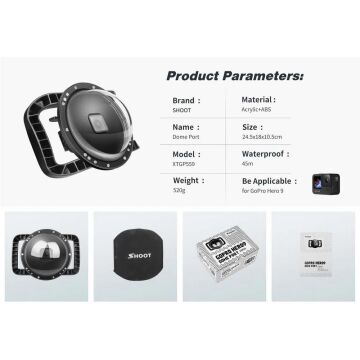 Shoot XTGP559 Gopro Hero 9 Su Altı Dome Port