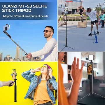 Ulanzi MT-53 El Sarsıntı Önleyici Bluetooth Tripod Selfie Çubuğu